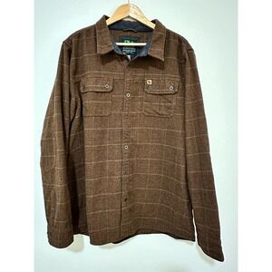 Hippytree Nomad Division Men's Size 2X Brown Plaid Rosenthal Flannel Shirt
